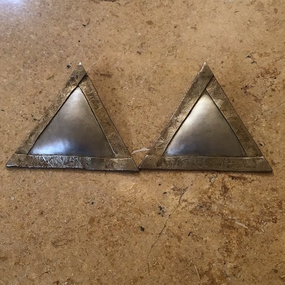 Silver and brass earrings - Picture 1 of 2